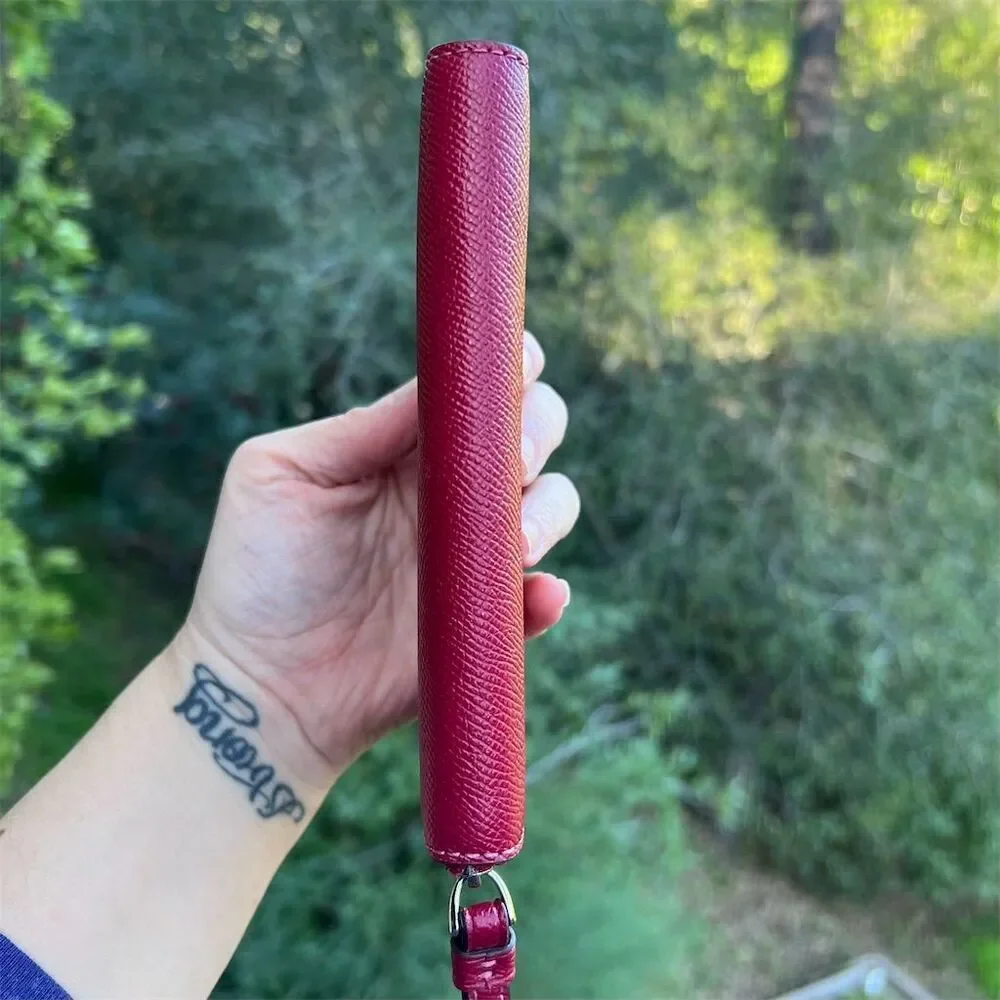 COACH Medium Wallet Red w Silver Hardware Wrist Strap Attached AUTHENTIC - Picture 9 of 10